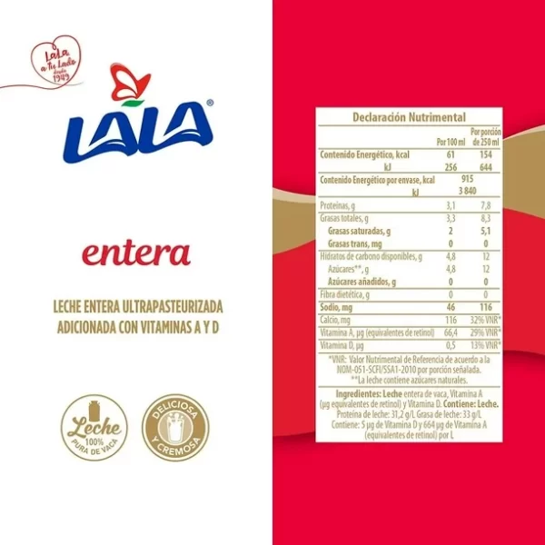 Leche Lala entera 1.5 L - Imagen 3