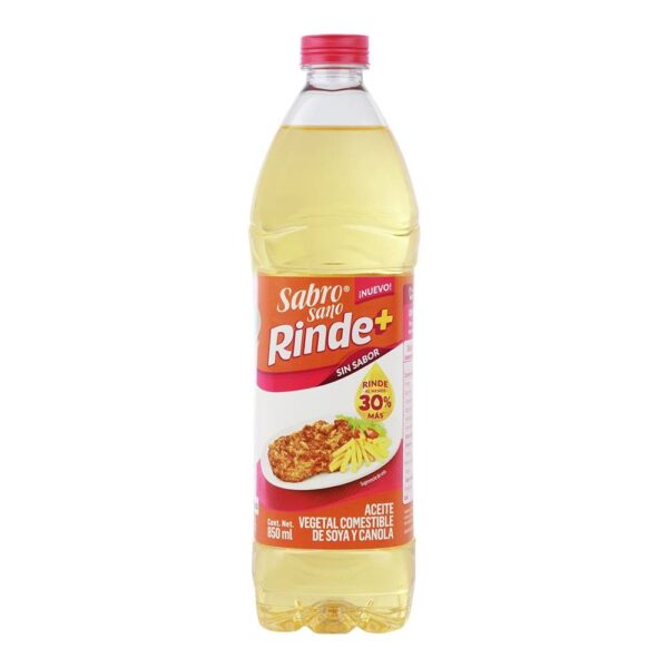 Aceite Sabrosano Rinde+ de Soya y Canola 850 ml