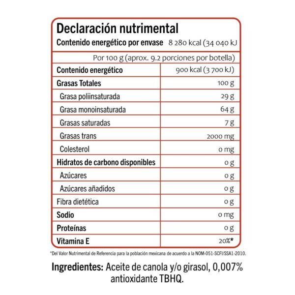 Aceite Vegetal 123 1L - Imagen 3